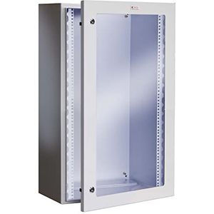Techly I-Case IP-1720GV wandgemonteerd rek 17U grijs - rekken (rek gemonteerd aan de muur, 17U, glas, grijs, 48,3 cm (19 inch), IP65)
