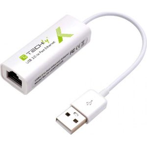 Techly USB2.0 to fast Ethernet Adapter - USB Netwerk adapter ADAP-USB2TY