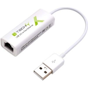 Techly - ADAP-USB2TY - USB Netwerkadapter - Zwart - USB 2.0