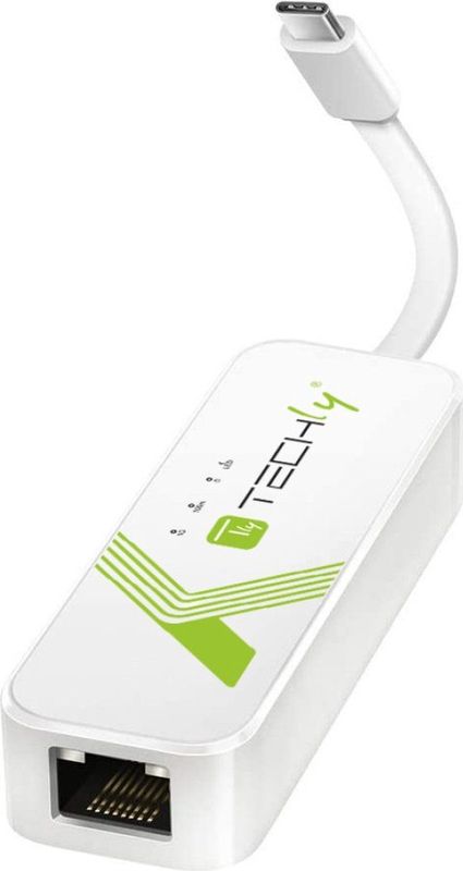 Techly - IADAP USB31-ETGIGA3 - Netwerkkaart - Wit - USB Type-C - 5000 Mbit/s