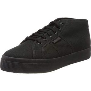 Superga 2578-Cotu hoge sneakers, Zwart Total Black 997, 35 EU