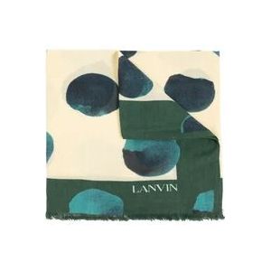 Lanvin Sjaal met stippenpatroon , Beige , Dames , Maat: ONE Size