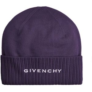 Givenchy, Accessoires, Dames, Paars, ONE Size, Wol, Paarse Wollen Hoeden & Petten Aw 23