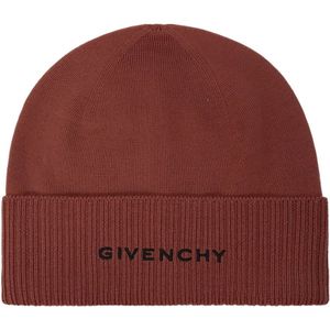 Givenchy, Accessoires, Heren, Bruin, ONE Size, Wol, Wol Logo Hoed