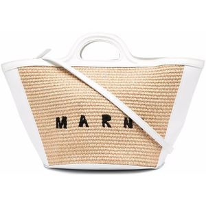 Marni, ‘Tropicalia Small’ shopper tas Beige, Dames, Maat:ONE Size