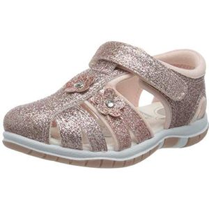 Chicco - Klittenbandsandaal - Roze - Glitter - Bloemen Applicatie