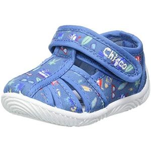 Chicco, Slipper Met Klittenband, Uniseks - Kinderen En Tieners, Azuurblauw, 21 EU, Design in Italië