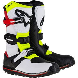 Alpinestars Tech T S23, laarzen, witte/rood/neon geel/zwart, 8 US