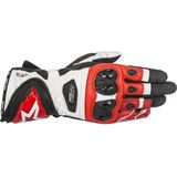 ALPINESTARS SUPERTECH GLOVES BLACK WHITE RED M - Maat M - Handschoen