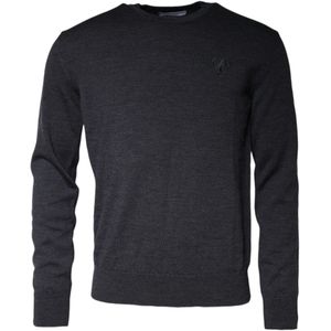 Dolce & Gabbana - Crew Neck Pullover - Donkergrijs - 100% Wol