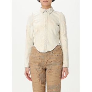 Diesel - Long Sleeve Shirt - Grijs - Katoen - Distressed Effect