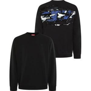 Diesel, Heren, Sweatshirts & Hoodies, Zwart, Maat: 3XL Katoen,