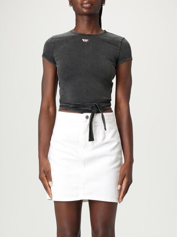 Diesel - T-Bunny-Tail-R1 - Crop Top - Grijs - Katoen