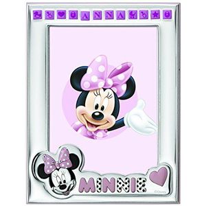 VALENTI & CO. Disney Baby Minnie Mouse fotolijst voor baby's, zilver, personaliseerbaar met de naam van het meisje eenvoudig en alles inclusief, meerkleurig