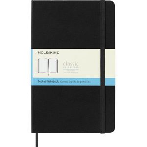Moleskine Classic Dotted Paper Notebook, Hard Cover and Elastic Closure Journal, Color Black, Size Large 13 x 21 cm, 240 Pages