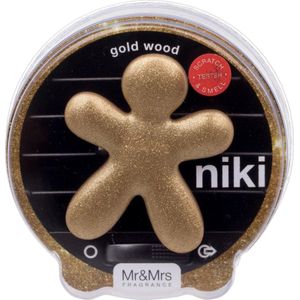 Mr&Mrs Fragrance Niki Luchtverfrisser - Voor Auto - Incl. Refill Gold Wood