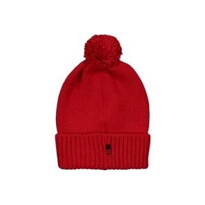 Woolrich, Rode Serenity Beanie Hat Rood, unisex, Maat:ONE Size