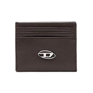 Diesel, Card case in grained leather Bruin, Heren, Maat:ONE Size