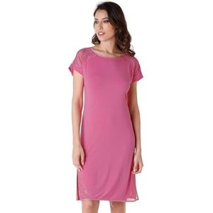 Lovable Van elastisch modal met kant nachthemd, orchideeënroze, M dames, roze orchidee, M