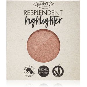 puroBIO Cosmetics Resplendent Highlighter romig glansmiddel Navulling Tint 04 Pink Gold 9 gr