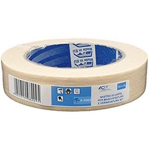 ACIT Schilderstape, Afplaktape, Verftape, Masking Tape, Enkele verpakking (50m x 25mm)