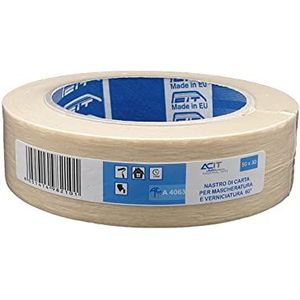 ACIT Afplaktape Universal, Masking tape, Universele schilderstape voor bijna alle ondergronden, 50 m x 30 mm