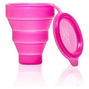 Lybera Sterilisator voor menstruatiebeker, inklapbare magnetronsterilisator van siliconen, Made in Italy, container voor menstruatiebekers, comfortabel en praktisch voor gebruik buitenshuis