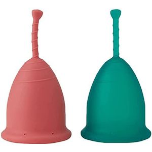 Rainbowcup Mordbida Menstruatiemokken van medische siliconen, menstruatiemokken met variabele kleur, maat 1, gemaakt in Italië, 2 stuks