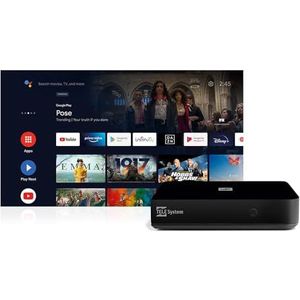 Telesystem TELE System UP T2 4K Zwart 4K Ultra HD 8 GB Wi-Fi Ethernet LAN-aansluiting (8 GB, Android 10), Streaming box, Zwart