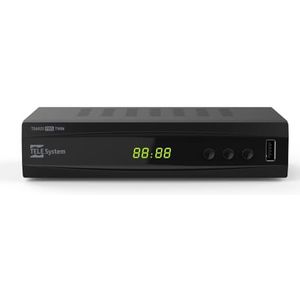 TELE System TS6822 PRO DVB-T2 HEVC digitale terrestrische decoder en twin tuner DVB-T 2 HD met display en afstandsbediening 2-in-1 met tv-besturing