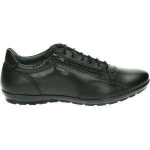 Geox - Veterschoenen - Zwart - Leer/Synthetisch - Vetersluiting/Ritssluiting