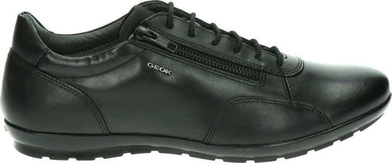 Geox - Veterschoenen - Zwart - Leer/Synthetisch - Vetersluiting/Ritssluiting