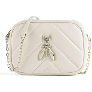 Patrizia Pepe Fly Quilted Schoudertas Leer 19.5 cm off white