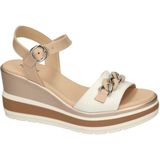 Nero Giardini - Sandaal - Beige - Zilver - Wit - Sleehak - Met Plateau