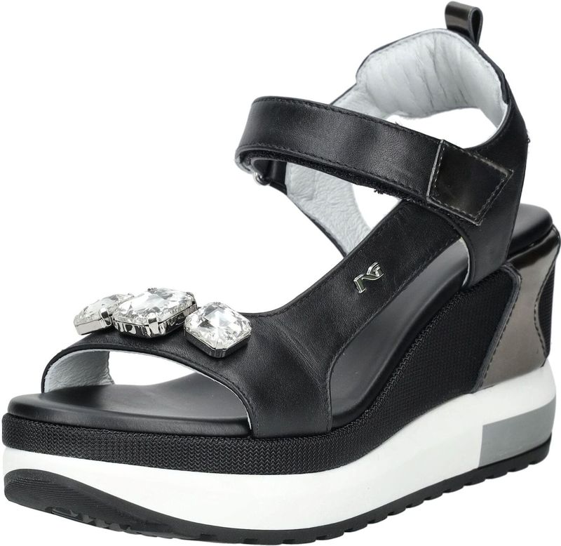 Merk - Model - Sandalen - Effen - Glad Leer - Hielband - Velcro Sluiting