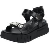 Nerogiardini, Schoenen, Dames, Zwart, 38 EU, Leer, Platform Sandalen voor Vrouwen
