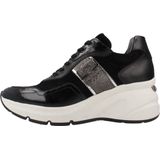 NeroGiardini Dames Sneakers - Glanzend Zwart met Sleehak