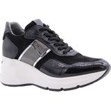 NeroGiardini Dames Sneakers - Glanzend Zwart met Sleehak