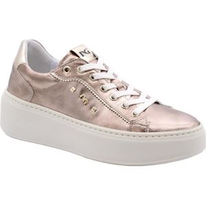 Schoenen - Sneakers - Glad Leer/Textiel - Ronde Neus - Middelhoge Hak