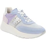 Sneakers - Kleur: Color-Blocking - Materiaal: Glad Leer, Textiel, Suède