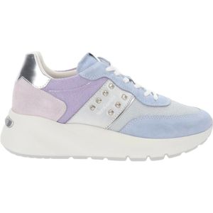 Sneakers - Kleur: Color-Blocking - Materiaal: Glad Leer, Textiel, Suède