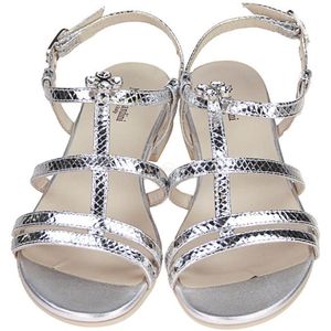 Nerogiardini - Dames Sandalen - Grijs - Leer - Kruisband