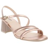 Nerogiardini - Dames Sandalen - Beige - Leer - Italiaanse Stijl