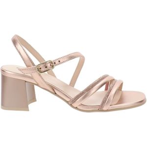 Nerogiardini - Dames Sandalen - Beige - Leer - Italiaanse Stijl
