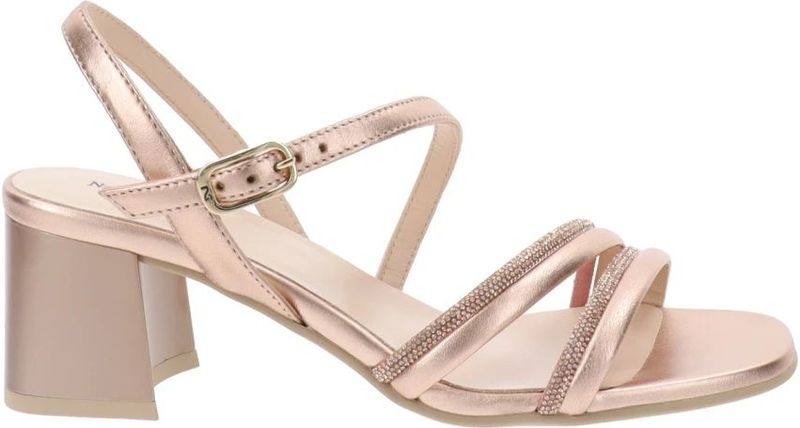 Nerogiardini - Dames Sandalen - Beige - Leer - Italiaanse Stijl