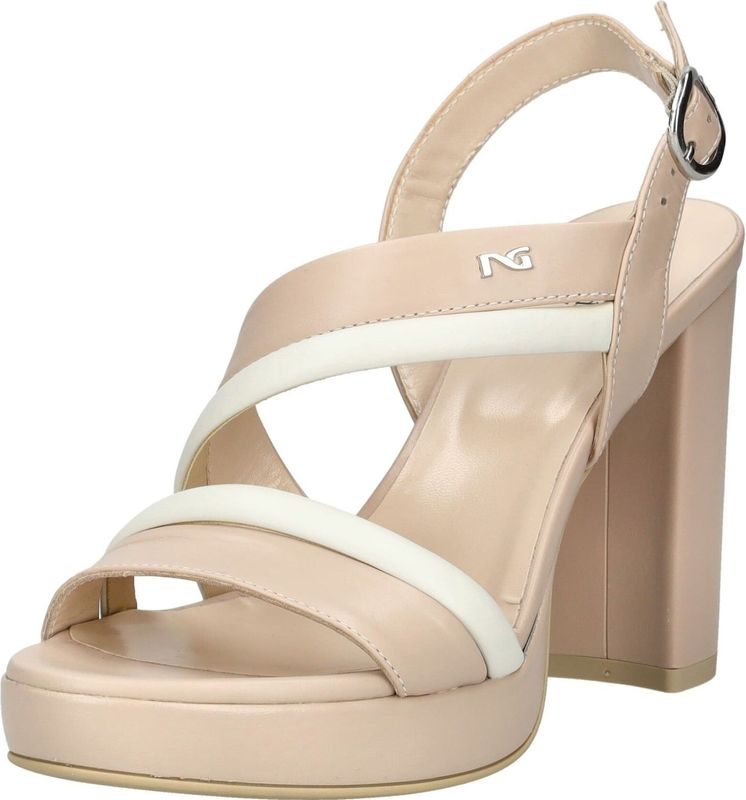 Sandaal - Pumps - Color-Blocking - Leer - Blokhak - Open Toe