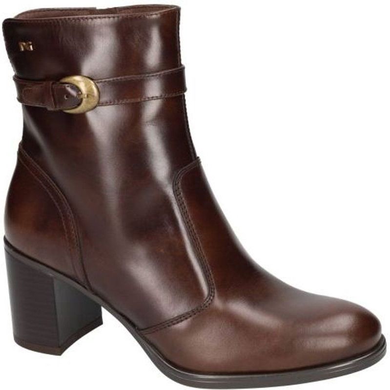 Nero Giardini - I513851D - Donkerbruine Dameslaarzen - Halfhoog - Elegante Blokhak