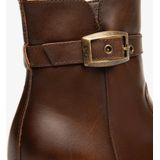 Nerogiardini - Enkellaarsjes - Bruin - Leer - Blokhak 6 cm