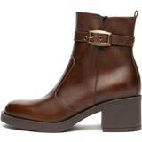 Nerogiardini - Enkellaarsjes - Bruin - Leer - Blokhak 6 cm
