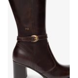 NeroGiardini - I514651D - Knielaarzen - Testa Di Moro - Leer - Blokhak 7 cm